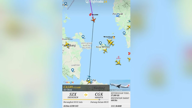 Heboh Screenshot Pesawat China Terbang Menuju Jakarta