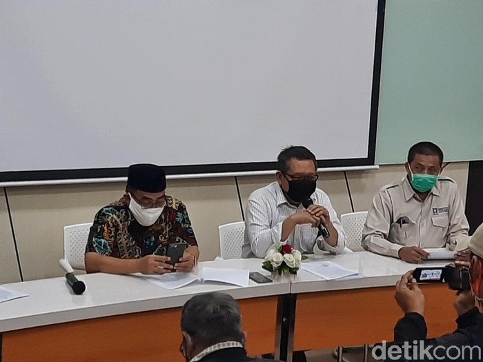 Foto: Jumpa pers terkait teror dan intimidasi pada diskusi mahasiswa di Yogyakarta, Sabtu (30/5/2020). (Jauh Hari Wawan S./detikcom)