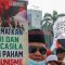 Demonstrasi menolak RUU HIP di depan Gedung DPR, Jakarta, 24 Juni 2020. Foto/SINDOnews/Yulianto