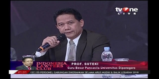 Guru Besar filsafat Pancasila, Prof Dr Suteki, mengkritisi RUU HIP yang tengah dibahas DPR/