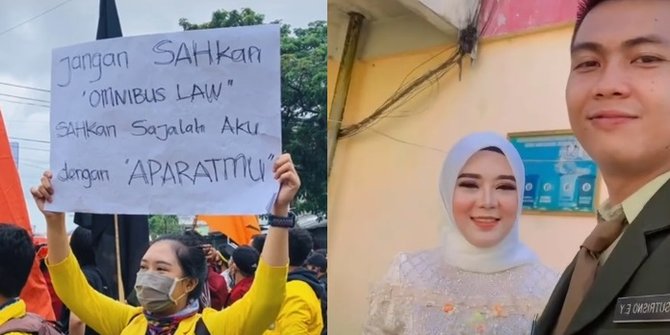 Kocak, Tuliskan Permintaan Saat Demo, Akhirnya Dinikahi Anggota TNI