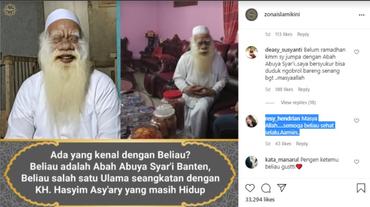Berusia 154 Tahun dan Masih Sehat, Ulama Banten Seangkatan Kiai Hasyim Asy'ari Hebohkan Warganet