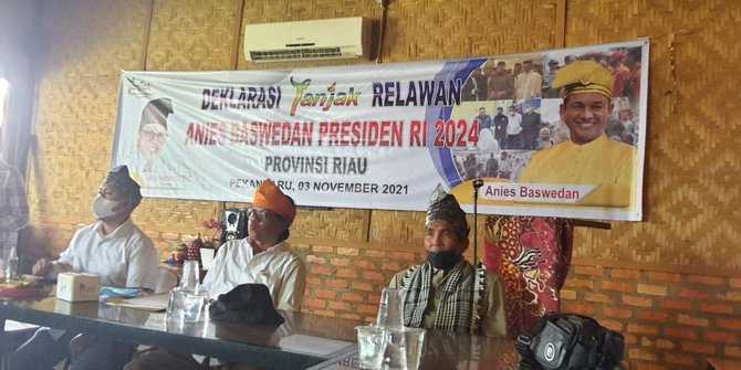 Relawan Tanjak dari Riau Dukung Anies Baswedan Capres 2024
