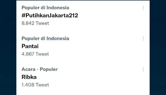 Tagar #PutihkanJakarta212 Jadi Trending di Twitter Jelang Reuni Alumni 212
