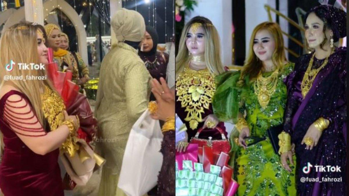 Emak-emak Berbalut Perhiasan Emas Bak Istri Sultan