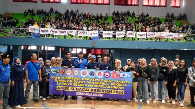 Ribuan Buruh di Yogyakarta Deklarasi Dukung Anies Baswedan Presiden 2024
