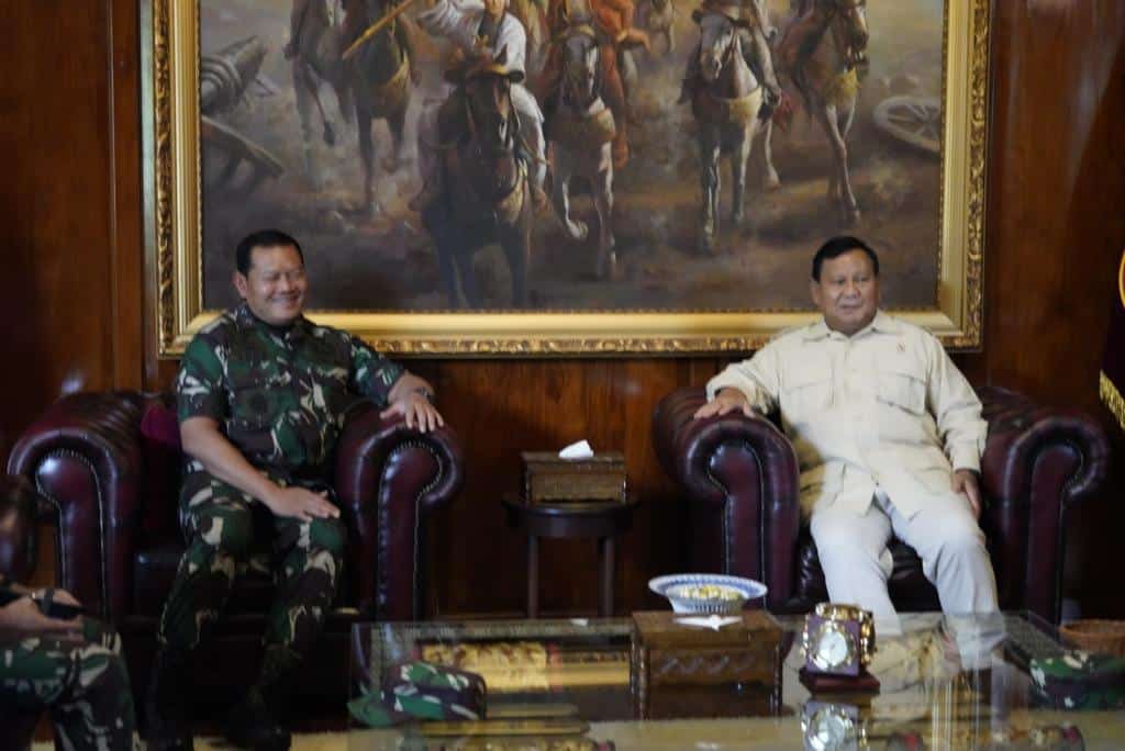 Panglima TNI Laksamana TNI Yudo Margono, S.E., M.M. dan Menteri Pertahanan (Menhan) RI Prabowo Subianto